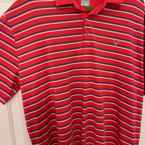 Callaway Men's Red Striped Polo Shirt - Picture 3 of 4